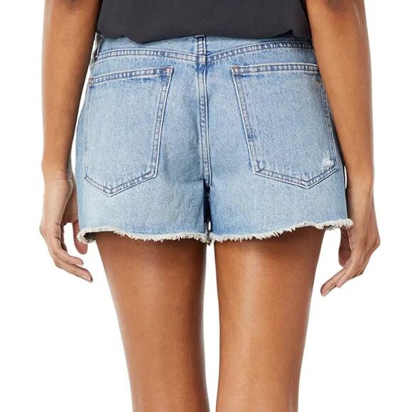 Madewell Relaxed Denim Distressed Raw Hem Jeans Shorts Size 18W - Picture 2 of 15